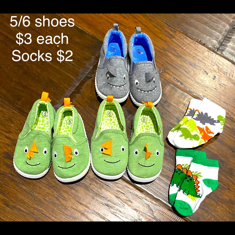Toddler shoes and socks 5-6 lot